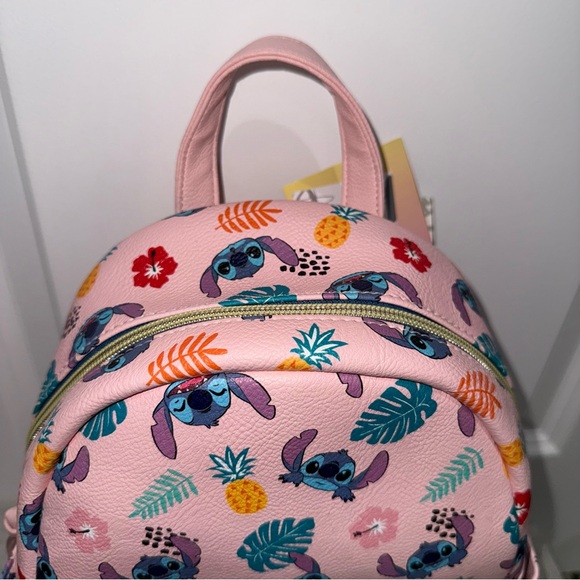 Lilo & Stitch Pink Tropical Print Backpack Pink Danielle Nicole - Picture 5 of 6